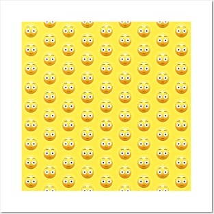 Flushed Face Emoji Pattern | Pop Art Posters and Art